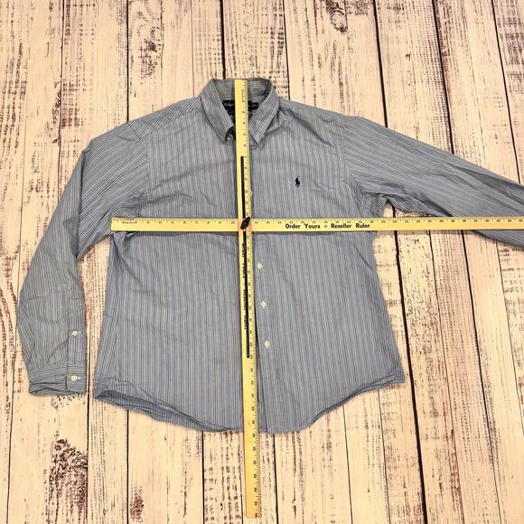Polo Ralph Lauren Custom Fit Striped Button Down Shirt XL 2-Ply Cotton - Picture 3 of 6